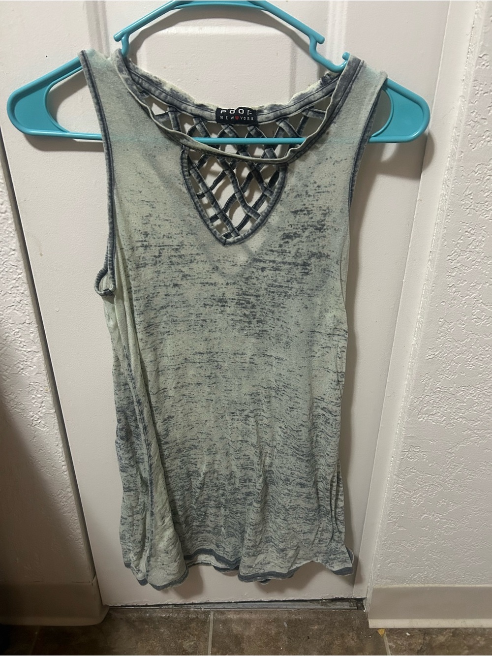 Grey oversized long girl tank